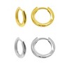 Adornia 14k Gold Plated And Silver Plated Set Of Huggie Hoop Earrings - 4 of 4