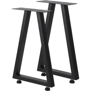 Set of 2 Black Metal Table Legs, Industrial Style Furniture Legs for Dining Tables, Coffee Tables, Durable and Modern Support for Home and Office - 1 of 4