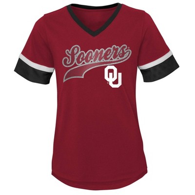 NCAA Oklahoma Sooners Girls' Short Sleeve V-Neck T-Shirt - L