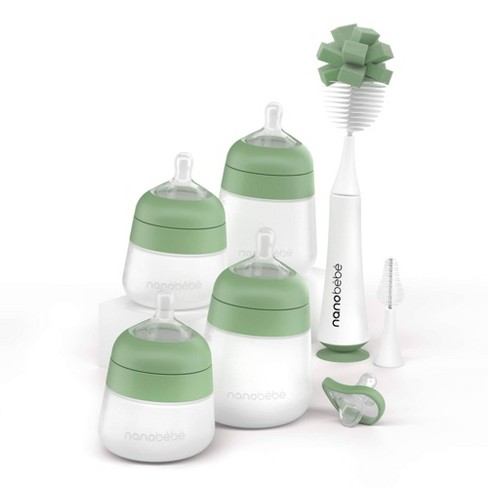 Nanobebe Flexy Silicone Anti Colic Baby Bottle Gift Set Sage 6ct Target