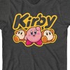 Bioworld Kirby Large Logo with Character Group Graphic Youth Charcoal Heather Crew Neck Short Sleeve Tee - 2 of 3