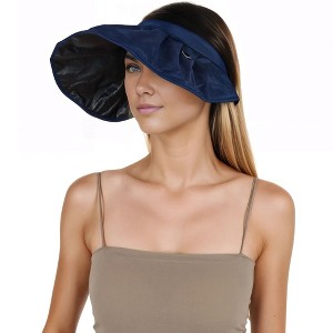 Anna-Kaci Womens Foldable Visors Sun Hat Wide Brim Roll-up Headband UV Protection Beach Hat - 1 of 4