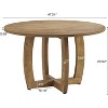 Lantine Round Dining Table for 4 People, 47.2-Inch Round Wooden Kitchen Dinner Table with Cross Base for Dining Room - 3 of 4