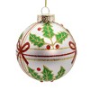 Kurt Adler 80MM Glass Holly and Bow Ball 6-Piece Ornament Set - 3 of 4
