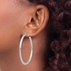 Black Bow Jewelry 3mm x 50mm 14k White Gold Classic Round Hoop Earrings - 3 of 4