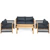 Tangkula 8PCS Acacia Wood Outdoor Patio Furniture Set Cushioned Sofa W/Nylon Rope Armrest - 2 of 4