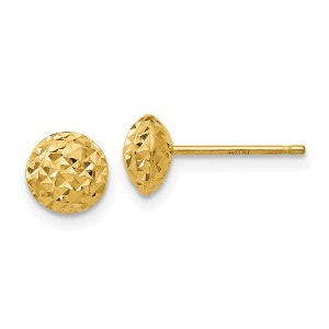 Black Bow Jewelry 6mm Diamond Cut Puffed Circle Post Earrings in 14k Yellow Gold - 1 of 4