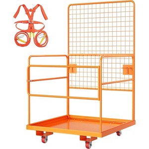 COZONY 43"x45" Forklift Safety Cage Man Basket, 1800 lbs, OSHA, 2-Man Collapsible Lift Platform w/ Safety Harness & Lock, Loader Work Cage - 1 of 4