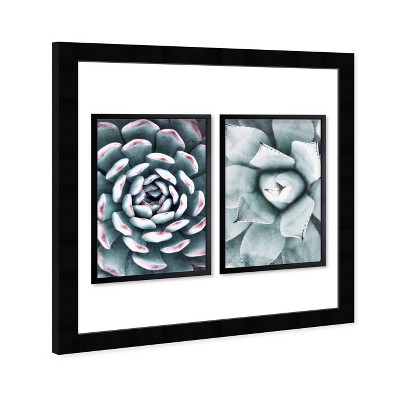13" x 19" Muted Succulent Set Framed Wall Art Green - Wynwood Studio