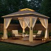 11''X11'' Metal Gazebo, Outdoor Gazebo, with 4 Pieces Mosquito Netting & Zipper Door, Water & UV Resistant - 4 of 4