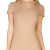 Slickblue Women's Polo Style Mini Dress, Rib Knit Bodycon Fit, Casual Short Sleeve, 8 Color Options, Size S-L - 3 of 4