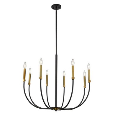 Z-Lite Haylie 8 - Light Chandelier in  Matte Black/Olde Brass