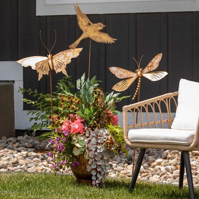 Copper Butterfly Garden Stake with Weather-Resistant Metal