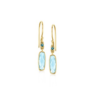 Ross-Simons 3.30 ct. t.w. Sky and London Blue Topaz Drop Earrings in 18kt Gold Over Sterling - 1 of 3
