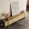 Luck Live Medieval Modern Style 86.8-Inch TV Stand with Solid Wood Handles & Feet, Soft-Close Hinges + Cable Management Holes Natural Color - 4 of 4