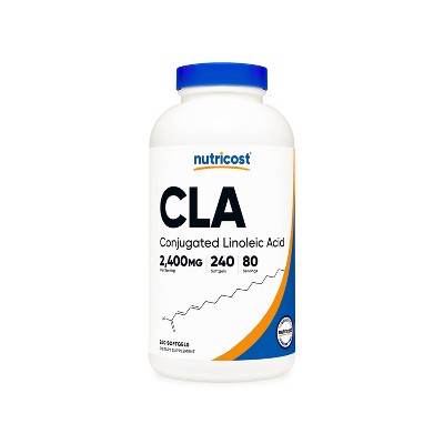 Nutricost CLA (Conjugated Linoleic Acid) 2,400mg, 240 Softgels - Gluten Free, Non-GMO, 800mg Per Softgel