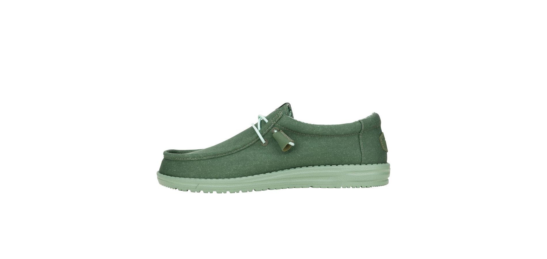 Hey Dude Men Wally Stretch Canvas , Duck Green/Iceberg Green, 11