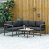 Resenkos 4 Pieces Patio Furniture Set,  Outdoor L-Shaped Sectional Sofa, Outdoor Sectional Furniture, Gray - 3 of 4