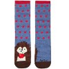Memoi Women's Foot Pet Porcupine Crew Socks Blue Heather One Size - 3 of 4