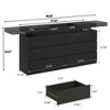 Vipbear 6-drawer dual vanity with power socket and LED lights, spacious storage cabinet with top storage, charging dock - 3 of 4