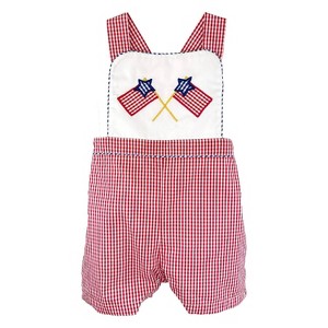 Boy's Sunsuit with Flag Appliques - Petit Ami Zubels - 1 of 1