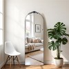 63"x25" Arched Black Mirror, Rectangle Full-Body Mirror, Wood Framed Full-length Mirror with Stand, Vanity Mirror - 2 of 4
