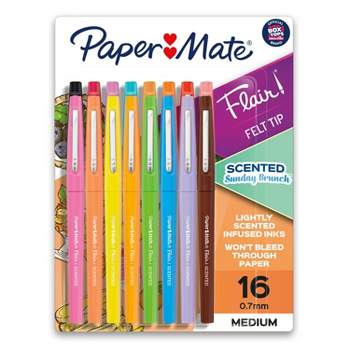 Paper Mate® Flair Felt Tip Porous Point Pen, Stick, Extra-Fine 0.4 mm,  Black Ink, Gray/Black Barrel, Dozen