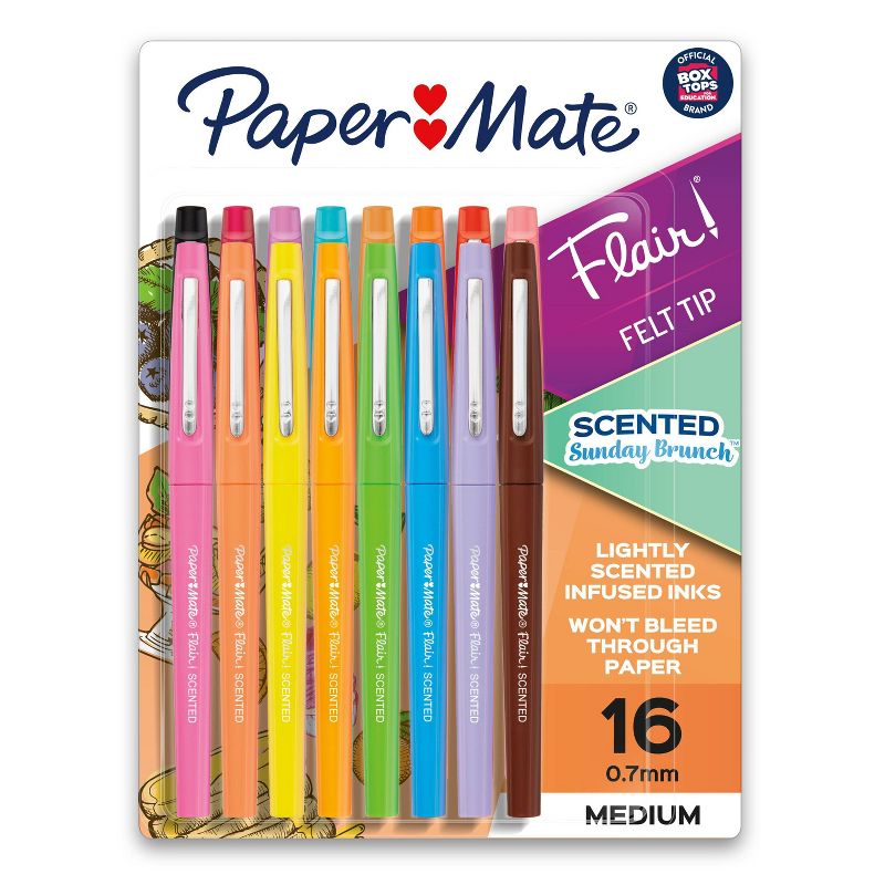 Paper Mate Flair 16pk Scented Felt Pens 0.7mm Medium Tip Multicolored, 1 of 13