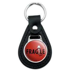 A Christmas Story Fragile Type Black Leather Keychain - 1 of 4