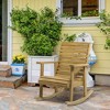 Outsunny Wooden Outdoor Rocking Chair, Traditional Slatted Wood Rocker with Armrests for Indoor & Outdoor, Light Brown - 2 of 4