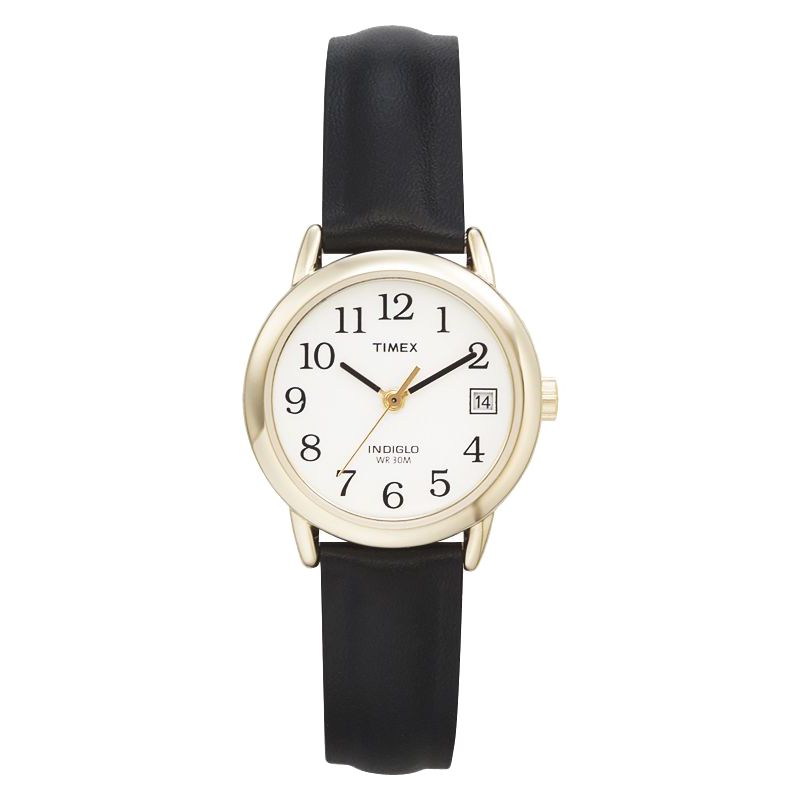 Women&#39;s Timex Easy Reader  Watch with Leather Strap- Gold/Black T2H341JT, 1 of 4