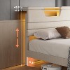 Furnulem King Size Bed Frames with Upholstered Headboard Modern Platform Bed with Charging Station and Led Lights Bed Frame with Sturdy Wooden Slats - 4 of 4