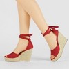 Allegra K Women's Espadrilles Tie Up Ankle Strap Wedges Sandals - 2 of 4