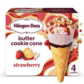Haagen-Dazs Frozen Strawberry Cookie Cone - 4ct/14.8oz