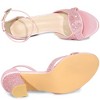 Allegra K Women's Bling Glitter Ankle Strap High Chunky Heel Sandals - 4 of 4