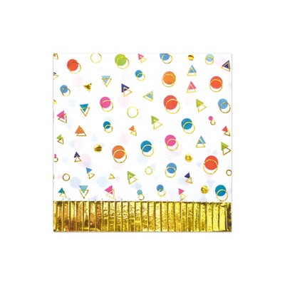 Beistle Happy Birthday Fringed Luncheon Napkins, 48 2-ply napkins Multicolored