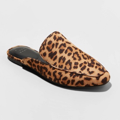 leopard mules for women