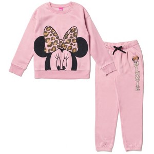 Disney Lilo & Stitch Minnie Mouse Girls Fleece Sweatshirt and Jogger Pants Little Kid to Big Kid - 1 of 4