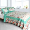 Slickblue 3PC Cotton Vermicelli-Quilted Quilt Set, Full/Queen Size with 2 Shams, 6 Design Options - 2 of 4