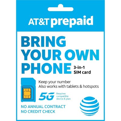 AT&T Prepaid Travel SIM Card Unlimited Call, Text and Data for 30