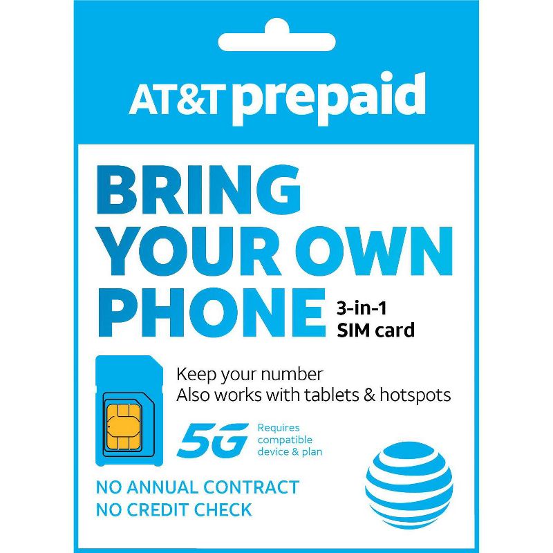 AT&#38;T Prepaid SIM Card Kit (Nano) - Blue, 1 of 7