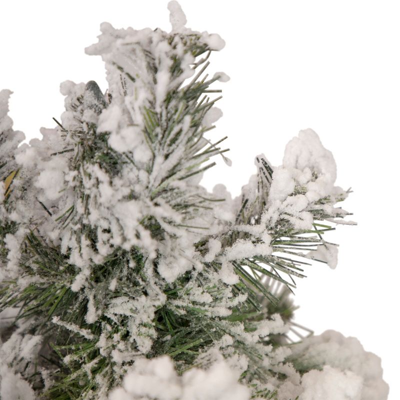 Northlight 3ct Unlit Artificial Christmas Trees Slim Flocked Woodland Alpine 5', 3 of 8