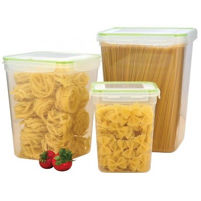6-Piece Square Food Storage Container Set Click-and-Lock Containers w/Lids BPA-Free Microwave Freezer Dishwasher Safe
