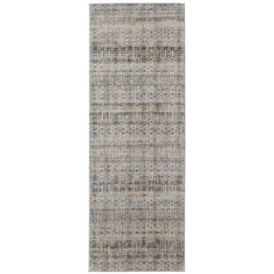 Kaia Transitional Distressed Tan/Ivory/Blue Area Rug