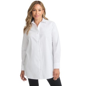 Jessica London Women's Plus Size Stretch Poplin Tunic - 1 of 4