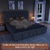 Acekool Full Bed Frame with 2 Storage Drawers, Upholstered Platform Bed with Wood Slat Support, Noise-Reducing Design, Beige - 3 of 4