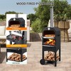 Outdoor Pizza Oven Wood Fired Pizza Oven Portable Patio Ovens Included Pizza Stone - 4 of 4