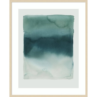 Tide Dye II Abstract Expressionism Framed Wall Art in Natural Wood