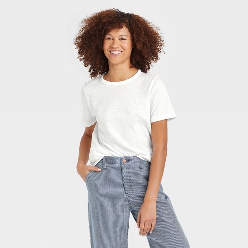 Women's Short Sleeve T-shirt - Universal Thread™ White L : Target
