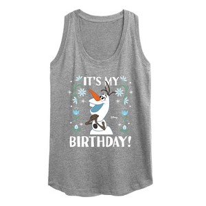 Women's - Disney - Olaf It's My Birthday Graphic Racerback Tank - 1 of 4